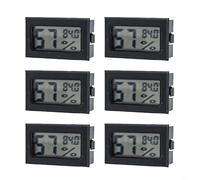 Lot de 6 mini thermomètres hygromètres numériques 2 en 1 haute précision électronique et hydromètre pour humides, serres, jardins, incubateurs, caves et réfrigérateurs