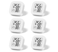Lot de 6 mini thermomètres numériques, hygromètre LCD, température intérieure sans fil, hygromètre, capteur de température de haute précision, affichage en ℉/℃ pour chambre de bébé, intérieur, bureau