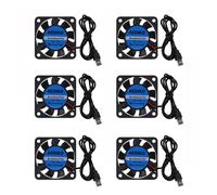 Lot de 6 mini ventilateurs sans balais 4010 DC 5 V pour imprimante 3D 40 x 40 x 10 mm avec terminal USB pour imprimante 3D,DVR et autres petits appareils