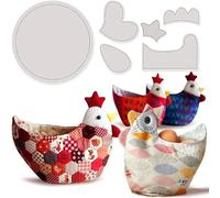 Lot de 6 modèles de panier à œufs en forme de poule de Pâques, panier à œufs créatif fait à la main, panier à biscuits en acrylique de Pâques, outils de couture