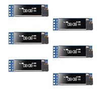 Lot de 6 modules d'affichage OLED 0,91" 12832 IIC I2C 0,91" I2C 128 x 32, pilote d'écran LCD blanc I2C-OLED DC 3,3 V/5 V avec 4 broches broches