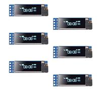 Lot de 6 modules d'affichage OLED 0,91" 12832 IIC I2C 128 x 32 Bleu I2C DC 3,3 V/5 V avec connecteurs 4 broches