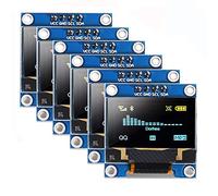 Lot de 6 modules d'affichage OLED de 0,96 pouces 12864 128 x 64 pixels LCD jaune bleu platine I2C série 0,96 pouces puce IIC 4 broches auto-éclairante compatible avec Ardu ino Raspberry Pi