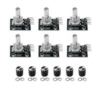 Lot de 6 modules d'encodeur rotatif à 360 degrés KY-040 - Potentiomètre - Sortie d'impulsion numérique - Blocs de construction électroniques pour l'électronique automobile - Audio multimédia
