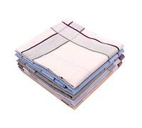 Lot de 6 Mouchoirs en Tissu 100% Coton - Mouchoir de Poche Grande Taille 40x40cm - Idée Cadeau pour Homme - Mouchoir Carré pour Mariage et Soirée Business