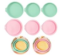 Lot de 6 moule à gâteau ronds en silicone, 10 und 15 cm moules à pâtisserie pour gâteau à couches cheesecake et pizzas