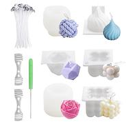 Lot de 6 moules à bougie en forme de bulles - Moule en silicone 3D DIY - Moules et mèches de bougie - Moules à bougie à verser comme décoration de la maison, ornements de bricolage, bougie parfumée