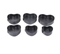 Lot de 6 moules à charnière antiadhésifs en forme de cœur en acier inoxydable avec fond amovible pour cheesecake, mousse, quiche, desserts, fête d'anniversaire, mariage