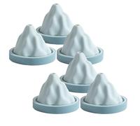 Lot de 6 moules à glaçons en silicone 3D en forme de montagne enneigée pour glaçons, cocktails, whisky, jus (bleu)