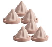 Lot de 6 moules à glaçons en silicone 3D en forme de montagne enneigée pour glaçons, cocktails, whisky, jus (rose)