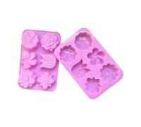 Lot de 6 moules de cuisson en silicone anti-adhésif en forme de fleur pour gâteaux, cupcakes, desserts, savons, biscuits, chocolats