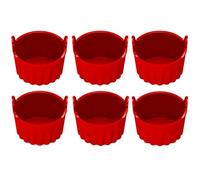 Lot de 6 moules de cuisson en silicone pour friteuse à air, 6,5 x 7 cm, anti-adhésifs, pour muffins, œufs, cupcakes, pour tous les modèles de friteuse à air comprimé