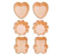 Lot de 6 moules de cuisson flexibles en silicone résistant à la chaleur pour cupcakes, gelées, puddings et desserts cuits au four dans des formes amusantes (rose)