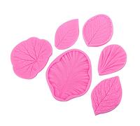 Lot de 6 moules en silicone en forme de feuilles pour fondant, chocolat, décoration de gâteaux, bonbons, formes