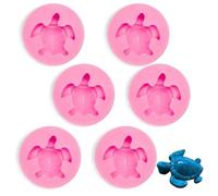 Lot de 6 moules en silicone en forme de tortue - Polyvalents - Pour la fabrication de bonbons et de chocolat - Démoulage facile pour la décoration de gâteaux - Outils de bricolage abordables
