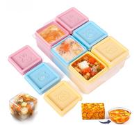 Lot de 6 moules en silicone pour soupe et congélateur, plateau de congélation facile de 1/2 tasse avec couvercle, résistant aux fuites, super aliments pour bouillon, ragoûts et sauces, préparation des