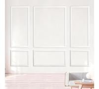 Lot de 6 moules muraux prédécoupés pour accent - Prêt à assembler - Pour décoration murale intérieure - Plaque de revêtement préfabriquée pour murs intérieurs