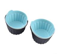 Lot de 6 moules ronds en silicone pour cupcakes, crêpes, morsures d'œufs | Languettes faciles à soulever, anti-adhésives, 6,5 cm de diamètre, compatible avec les friteuses à air standard