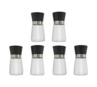 Lot de 6 moulins à épices - Moulin à poivre réglable en céramique - Moulin à poivre et à sel avec couvercle pour moulin à épices (capuchon en plastique 180 ml)