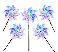 Lot de 6 moulins à vent réfléchissants pour oiseaux, effrayer les oiseaux et les pigeons, arc-en-ciel coloré pour protéger les cultures de jardin, les fruits, les pelouses (6 pièces-B)