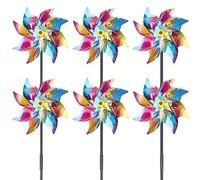 Lot de 6 moulins à vent réfléchissants - Répulsif contre les oiseaux - Balcon - Réfléchissant - Pour protéger le jardin, le verger, la cour