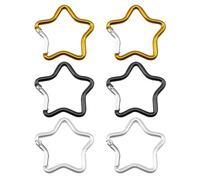 Lot De 6 Mousquetons en Forme D'Étoile, Mousquetons en Alliage D'Aluminium, Mousquetons Au Design Créatif, Boucles De Sécurité pour Sacs À Dos De Vêtements, Porte-Clés, Accessoires D'Extérieur