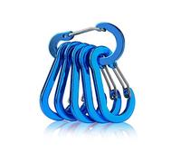 Lot de 6 mousquetons multi-usages CC1 pour la pêche - Petits porte-clés - En aluminium - Anneau en D - Léger - Équipement de serrage rapide - Polyvalent - Sac à dos d'extérieur - Ressort bouteille