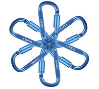 Lot de 6 mousquetons Robustes 12 KN for hamacs, Camping, randonnée, Escalade, Mousqueton, Boucle Verrouillage(6pcs Blue 2)