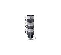 Lot de 6 mugs avec rack - 26 thnik -Noir et blanc