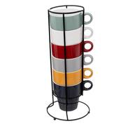 Lot de 6 Mugs sur Rack "Colorama" 26cl Multicolore
