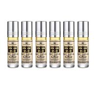 Parfum Al Rehab Attar Authentique Sans Alcool Halal 6 ml 100% Huile de Qualité Supérieure 6 ml x 6 PCS (Golden Sand)