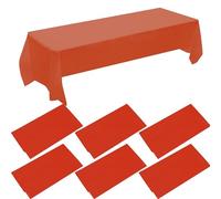 Lot de 6 nappes rouges | 137,2 x 274,3 cm | nappes en plastique jetables pour fêtes, Noël, mariage, fêtes d'anniversaire