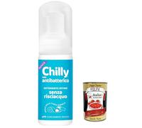 Lot de 6 nettoyants intimes Chilly Senza Risciacquo Antibatterico sans rinçage pour une utilisation en extérieur sur papier toilette, formule mousse pH 5 100 ml + Italian Gourmet Polpa 400 g