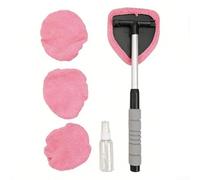 Lot de 6 nettoyants pour pare-brise de voiture, anti-buée et anti-humidité avec tête pivotante et 3 tampons en microfibre réutilisables pour verre, miroirs, écrans plats, 1 flacon pulvérisateur, long