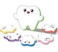 Lot de 6 notes adhésives pour assistant dentaire 6 x 7,8 cm en forme de dent - 300 pages - Outils d'infirmière praticienne - Hygiéniste dentaire drôle - Équipe de bureau, clinique - Papeterie de