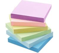 Lot De 6 Notes Autocollantes De 100 Feuilles/Bloc, 6 Couleurs Bonbon, 7,6 X 7,6 Cm[X630]