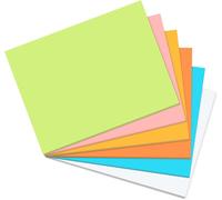 Lot De 6 Notes Autocollantes Extra Larges-203x152 Mm-6 Couleurs-Pour Tableau Blanc,Liste De Vérification,Cartes De Modération (50 Feuilles Par Bloc)