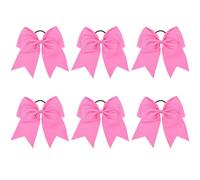 Lot de 6 nœuds à cheveux de 20, 3 cm sans dommage, élégant avec support pour queue cheval, bande élastique pour un usage quotidien, voyage, photo, mariage, style 2