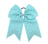 Lot de 6 nœuds élastiques à cheveux en forme queue d'hirondelle, couleur unie, paillettes, for filles Pour Femmes(Blue)