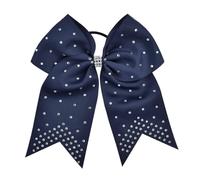Lot de 6 nœuds élastiques à cheveux en forme queue d'hirondelle, couleur unie, paillettes, for filles Pour Femmes(Deep Blue)