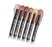 Lot de 6 ombres à paupières crème éclaircissantes - Crayon mat pour fard à paupières - Hauts durables - Maquillage des yeux - Surligneur