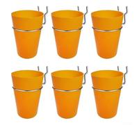 Lot de 6 organiseurs de panneaux perforés avec crochets de rangement ronds, porte-gobelet et organisateur de stylos pour bureau à domicile, accessoires muraux en PVC et métal, orange