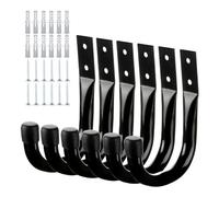 Lot de 6 organiseurs d'outils de jardin | Support mural pour outils de garage Heavy Duty - Porte-outils pour les entreprises de services publics | Organisateur de bandes de câbles d'extension |