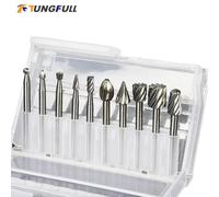 Lot de 6 ou 10 fraises rotatives HSS pour défonceuse, outils de gravure et accessoires Dremel pour le travail du bois 10pcs box