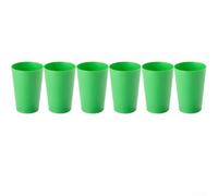 Lot de 6 ou 12 gobelets en plastique incassables de 160 ml, réutilisables, légers, empilables pour eau, jus, lait, smoothies, passent au lave-vaisselle, au micro-ondes, multicolore (vert)