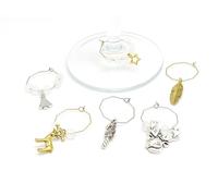 Lot de 6 ou 12 marqueurs de verre - Kit de bricolage pour pendentifs de verre à vin - Marqueurs de verre de différents styles - Hannas Laden - Coffret cadeau - Bricolage DIY, Normale, Métal Verre