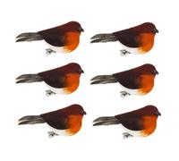 Lot de 6 ou 12 rouges-gorges de Noël à clipser pour décoration de sapin de Noël (6 pièces, 10 x 4 x 3 cm)