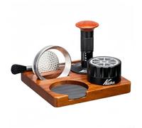 Lot de 6 outils à expresso avec station de tampage, distributeur de tamper, bague de dosage brosse et écran rondelle compatible avec porte-filtres de 58 mm (53 mm)
