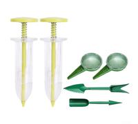 Lot de 6 outils à main en plastique pour mini semeur avec | Comprend 2 semeurs, 2 distributeurs et des outils de transplantation pour un design portable et léger