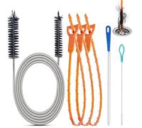Lot de 6 outils de débouchage de canalisations, outil de plomberie multifonctionnel, réutilisable, pour salle de bain, toilettes, cuisine